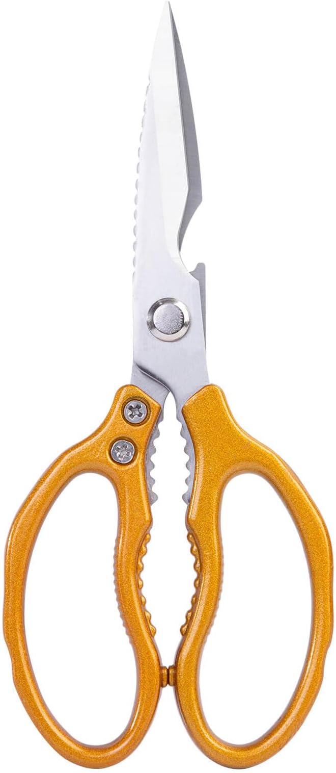 Kitchen Shears,Multi-Function Kitchen Scissors - Stainless Steel Utility Scissors (Gold)