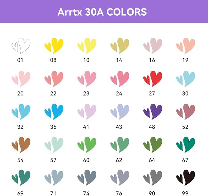 Arrtx Acrylic Markers 30A,Brush Tip Acrylic Paint Pens Markers for Rock Painting, Wood, Ceramic,Glass,Canvas,Metal,Plastic, Fabric, Stone & DIY Projects