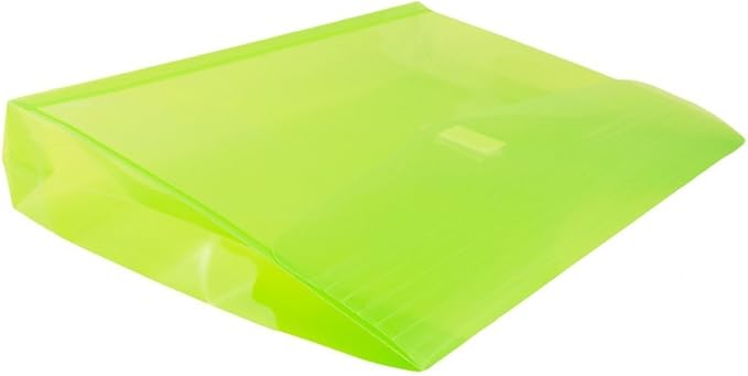 JAM PAPER Plastic Expansion Envelopes with Hook & Loop Closure - Letter Booklet - 9 3/4 x 13 with 2 Inch Expansion - Lime Green - 12/Pack