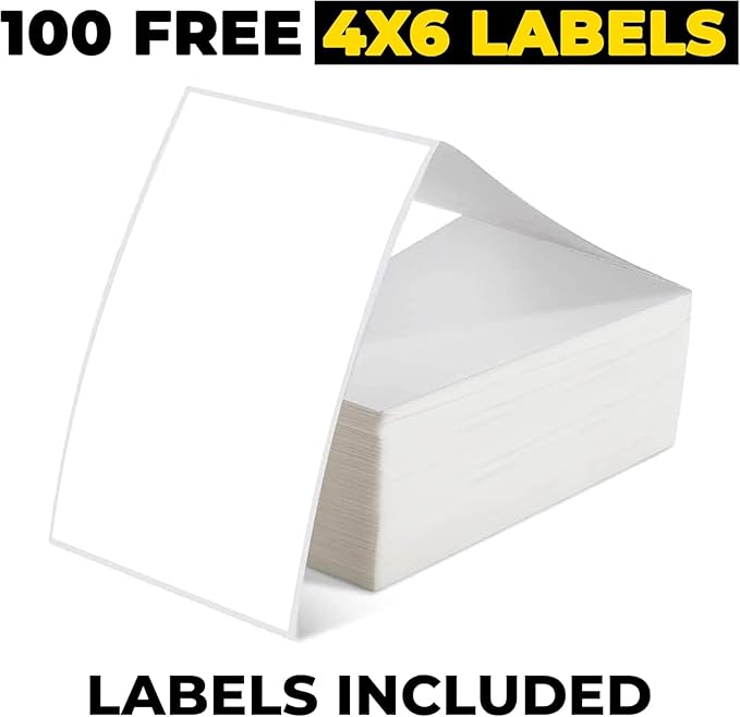 Label Printer, Bluetooth Thermal Printer, 4x6 Shipping Label Printer, Thermal Label Printer Desktop or Phone, Compatible with iPhone, Android, Windows, Mac, Chromebook, Amazon, Ebay, UPS.USPS (White)