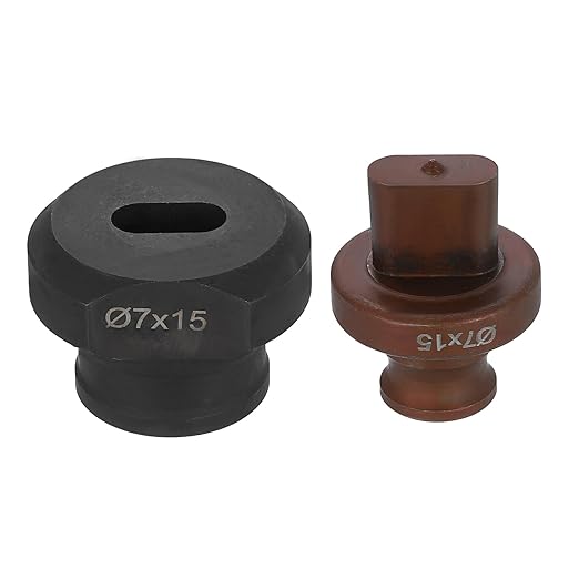 HARFINGTON Hydraulic Hole Punch Die 7x15mm Oval Hole 40Cr Steel Electric Punching Kit for MHP-20 JP-20 Electric Punching Machine, Burgundy & Black