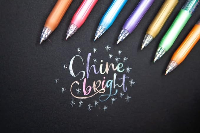 Zebra Pen Sarasa Clip Decoshine Retractable Gel Pen, 0.5mm Fine Point, Assorted Metallic Colors, Ideal for School Supplies and Teacher Supplies, 9-Pack (49009)