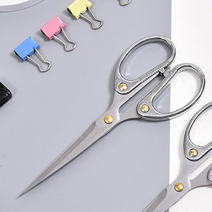 6.3" Small Sewing Scissors All Purpose Scissors Stainless Steel Tip Shears DIY Tools Office Scissor for Home Office School Sewing Fabric Handcraft Craft Art Work Needlework Daily Use Silver