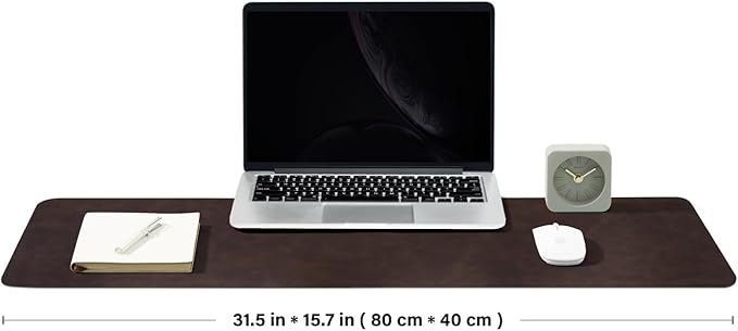 Distressed Leather Desk Mat - Non-Slip PU Desk Pad for Office and Home - Desk Organization and Accessories - Ideal for Large Mouse Pad and Desk Mats on Top of Desks(Espresso,31.5"x 15.7")