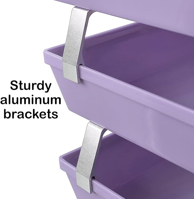 Acrimet Facility 4 Tier Letter Tray, Side Load, Letter Size/A4, Desktop File Organizer, Plastic (Solid Purple)
