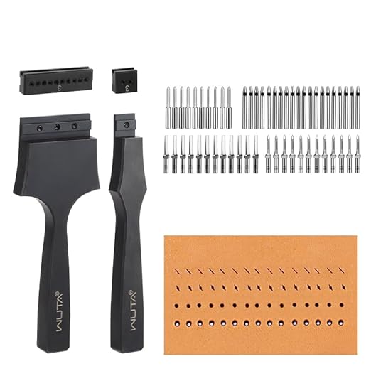 WUTA Removable Leather Hole Punch,Versatile Leather Stitching Punch,Leather Hole Punch Tool Set,Leather Stitch Punch for Leather Stitching Punch Craft DIY（3mm）