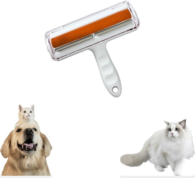 Reuseable Hair Remover - Pet Hair Roller for Cat, Dog，Couch, Furniture, Carpet and Bedding, Portable Lint Rollers - Perfect Cat Dog Fur Remover Tool (Color : Orange)