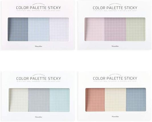 Monolike Color Palette Sticky Grid 300 D Set 4p - Self-Adhesive Memo Pad 30 Sheets