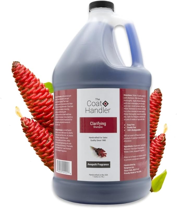 The Coat Handler Clarifying Dog Shampoo, 1 Gallon | All Natural Ingredients, Removes Stains and Dirt, Brightens All Coat Colors, Professional Grade Grooming Shampoo, Soap and Cruelty Free