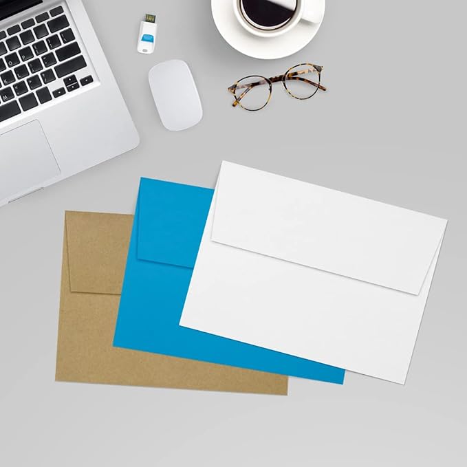 LUXPaper A7 Invitation Envelopes | Peel & Press | 5 1/4" x 7 1/4" | Bright White | 80lb. Text | 1,000 Qty