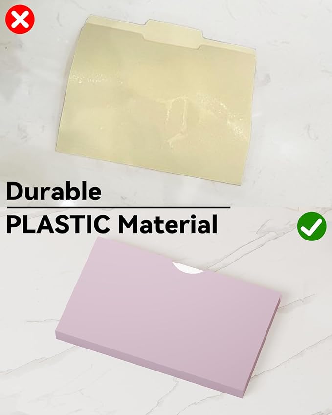 ANSOOK Plastic File Jackets,1" Legal Size Manilla Folders,12 Pack Expanding File Folder,Expansion Pocket,File Cabinet Folders,Reinforced Straight Cut Tab,Morandi Color Manila Folder for Office Home