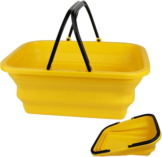 Collapsible 10L Wash Bucket for Car Washing, Kitchen, Picnic, Dishes and Person During Camping, Hiking and Home