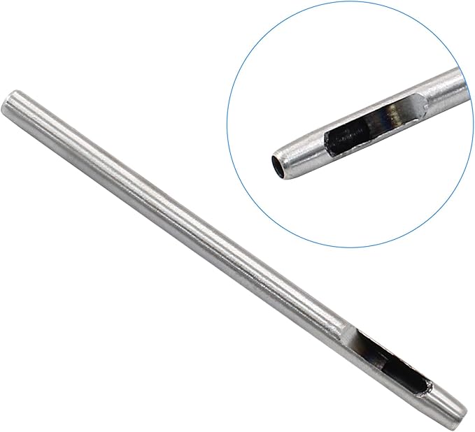 Litoexpe Eyelet Hole Punch Die Tool, 4mm Grommet Setter Hollow Punch (Includes Base & Ram) for Leather Craft Clothing Handbag Fabric Curtain DIY