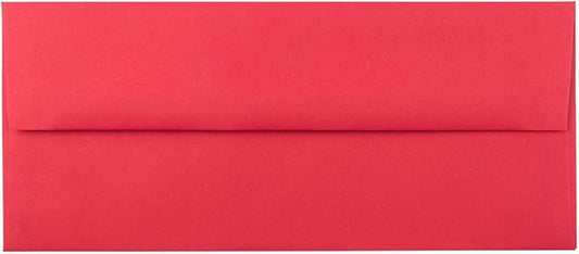 JAM PAPER #10 Business Colored Envelopes - 4 1/8 x 9 1/2 - Red Recycled - 100/Pack