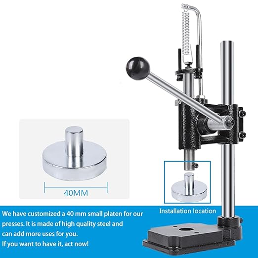 Leather Hole Puncher Hand Punching Machine Manual Press Puncher Punch Tools for DIY Leather Craft Punching Holes with Drill Chuck (A - Round Head)