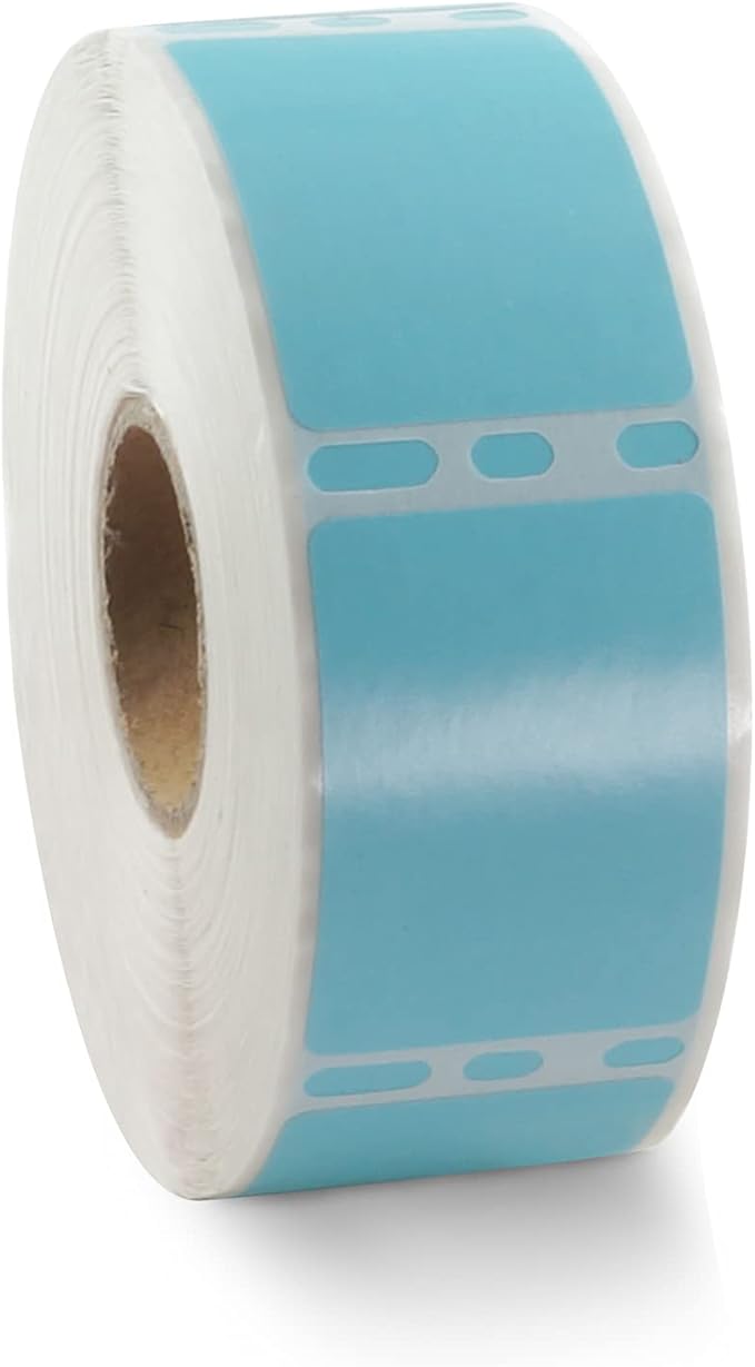 BETCKEY Colored Labels Compatible with Dymo 30347 (1" x 1-1/2") Book Spine Lables, Compatible for Dymo LabelWriter Thermal 450, 4XL & Zebra Desktop Printers [1 Roll, 750 Labels, Light Blue]