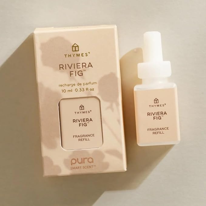 Thymes Pura Diffuser Refills – Bundle of 2 Pura Refills – for Use in Scent Diffusers for Home – Home Fragrance Products – Scented with Blood Orange, Peach & Fig (Riviera Fig, Pack of 2)