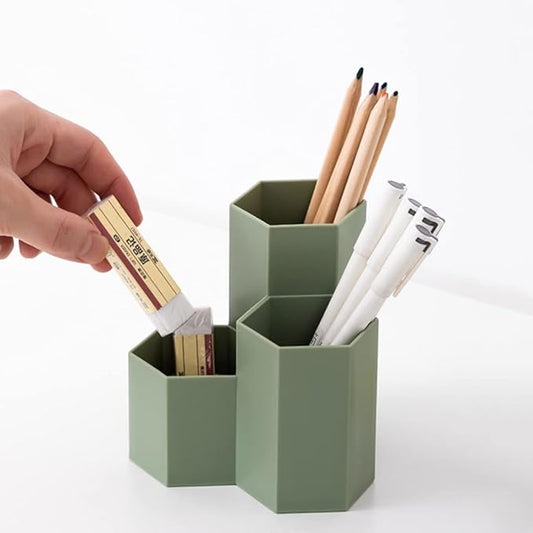 Pencil Holder Pens Cup Small Desk Organizer Cute Pencil Holder for Desk for Office/School/Home (Green)