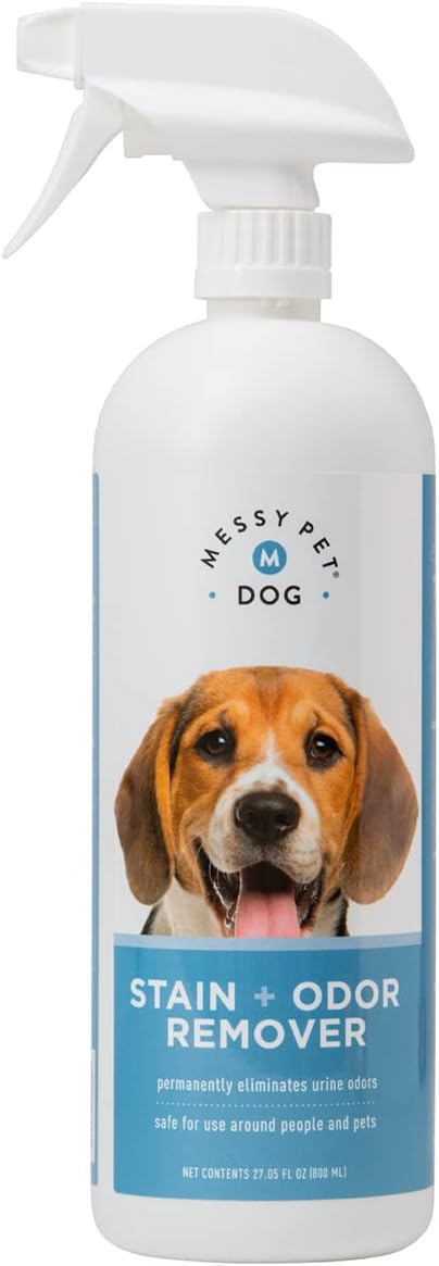 Messy Pet Dog Stain and Odor Remover – Carpet Stain Remover and Pet Odor Eliminator, Safe for Dogs & Puppies - 27.05 fl oz