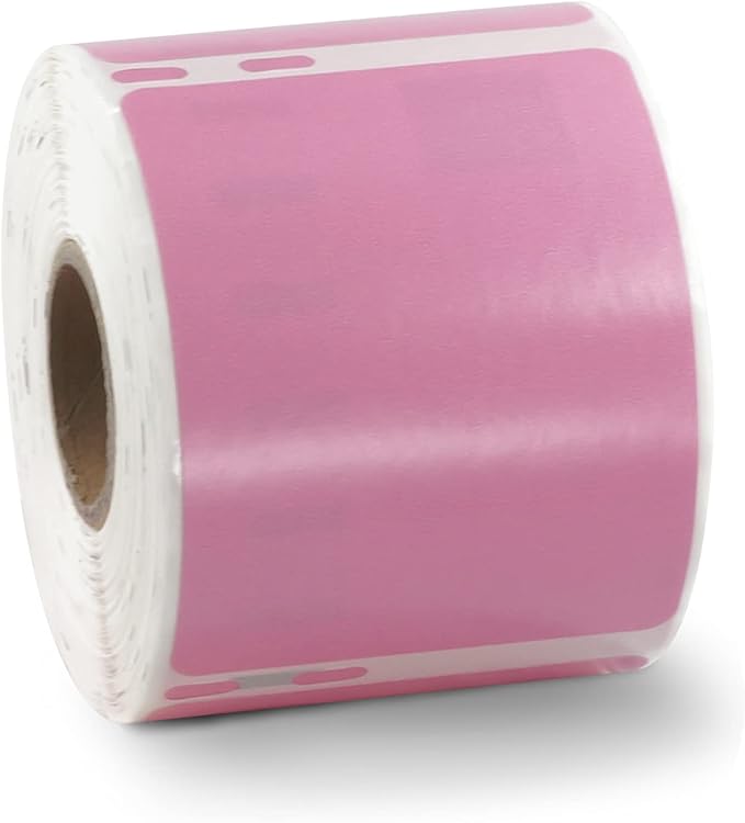 BETCKEY Colored Labels Compatible with Dymo 30324 (2-1/8" x 2-3/4") Large Multipurpose Labels, Compatible for Dymo LabelWriter Thermal 450, 4XL & Zebra Desktop Printers [1 Roll, Pink]