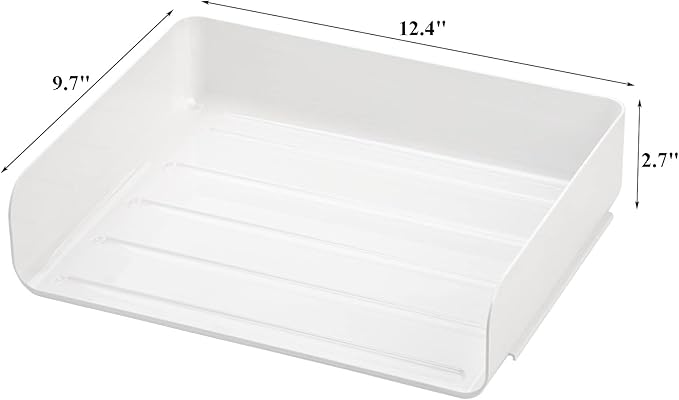 Okllen 3 Pack Stackable Desktop Letter Tray, 3 Tier Paper Document Tray Organizer, White Plastic Desk File Rack for A4 Paper, Magazine, Receipts, Office Supplies