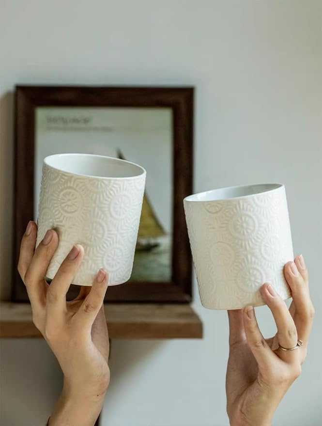 Pen Holder,Nordic Style Ceramic Waterproof Pencil Holder for Desk Simple&Modern Minimalist Makeup Organizer Multifunctional Office Supplies for Home,Kids and Schoo,White