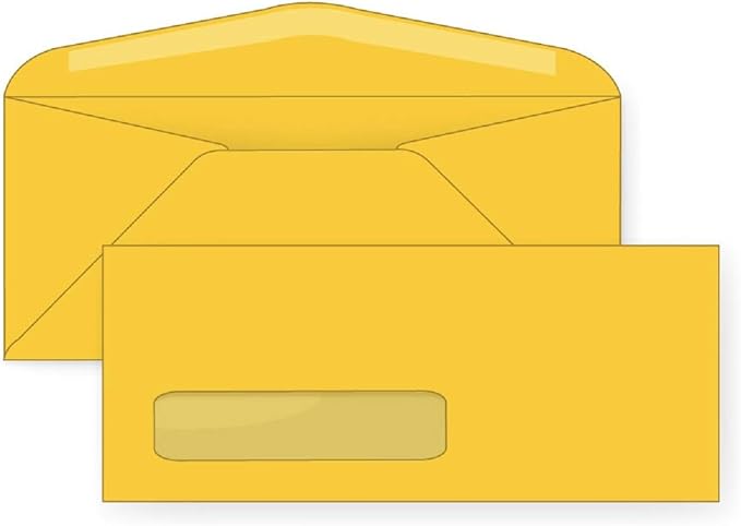 Limited Papers (TM) Regular Mailing And Business Envelopes, Left Hand Window, No. 10 (4.8 x 9.5 Inch), Gummed seal, 24 Pound, Variety of Colors And Quantities. (Gold, 250)