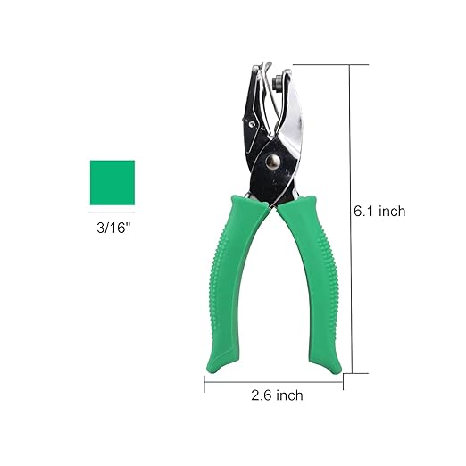 3/16 Inch Square Shape Hole Puncher, Handheld Single Hole Paper Punch, One Hole Paper Punch for DIY Craft Paper Scrapbook Puncher Hand Tool