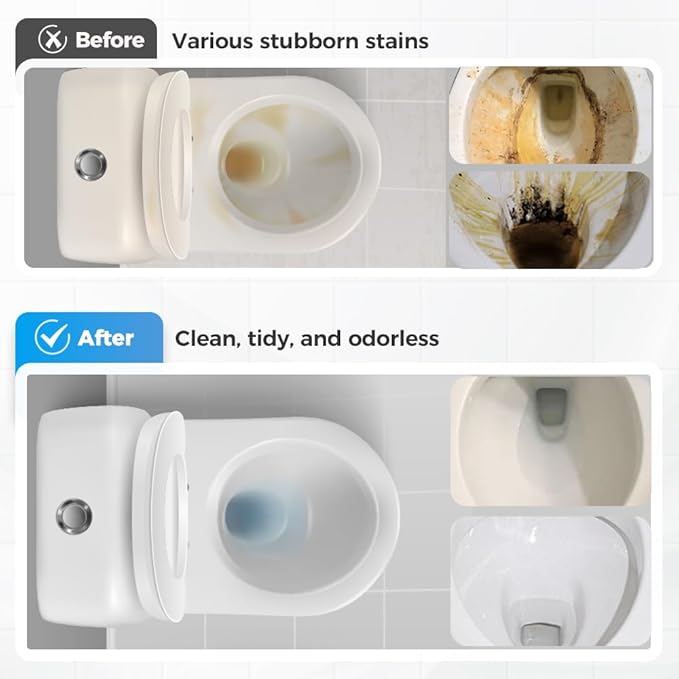 Disposable Toilet Brush, 2025 New Toilet Brush Holder, Compact Wall Mounted Toilet Brush for Modern Bathrooms, Hygienic Toilet Cleaner for Families (Ocean Flavor 6PCS)
