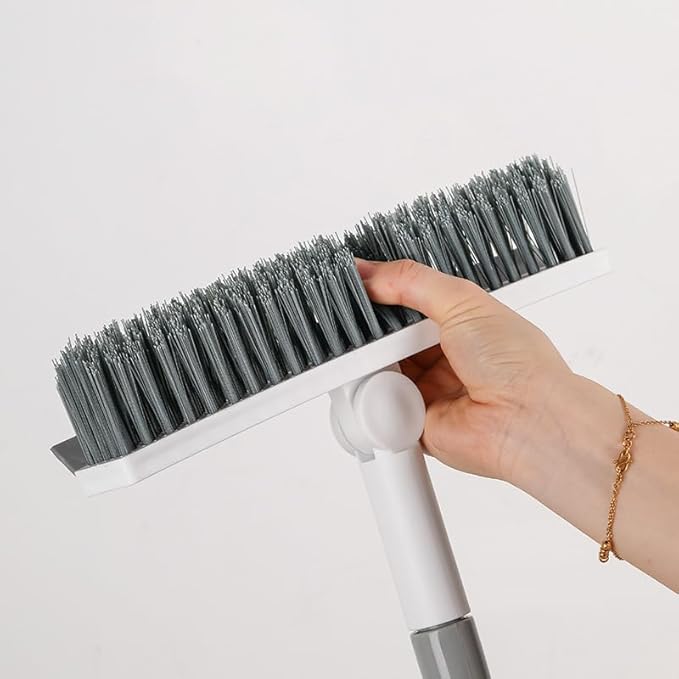 Telescopic Floor Brush with Long Handle, Adjustable Gap Cleaning Tool for Bathroom, Tile, Corner, Wall with Hard Bristles