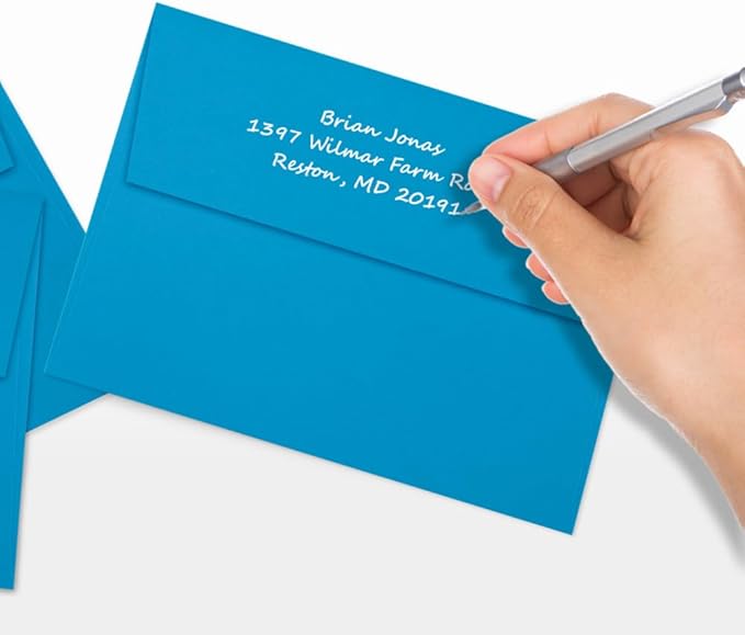 LUXPaper A7 Invitation Envelopes | Peel & Press | 5 1/4" x 7 1/4" | Pool Blue | 80lb. Text | 50 Qty