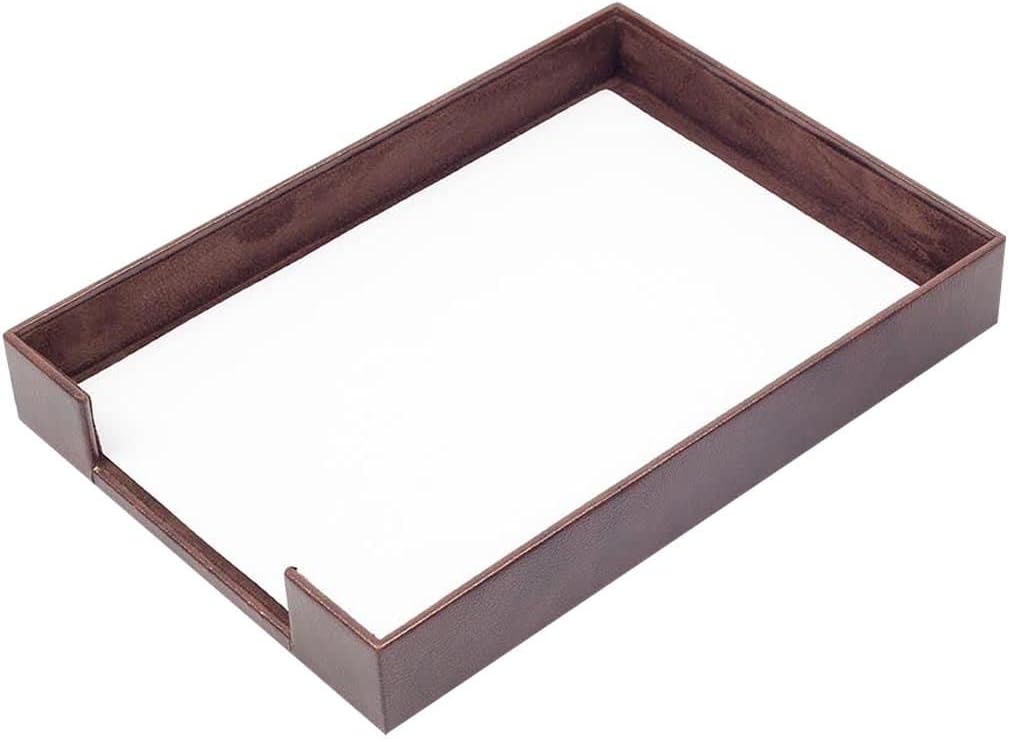 Leather Document Tray - Desk Organizer-Office Accessories - Desk Accessories-Office Supplies - Office Organizer - Office Gifts (Brown)