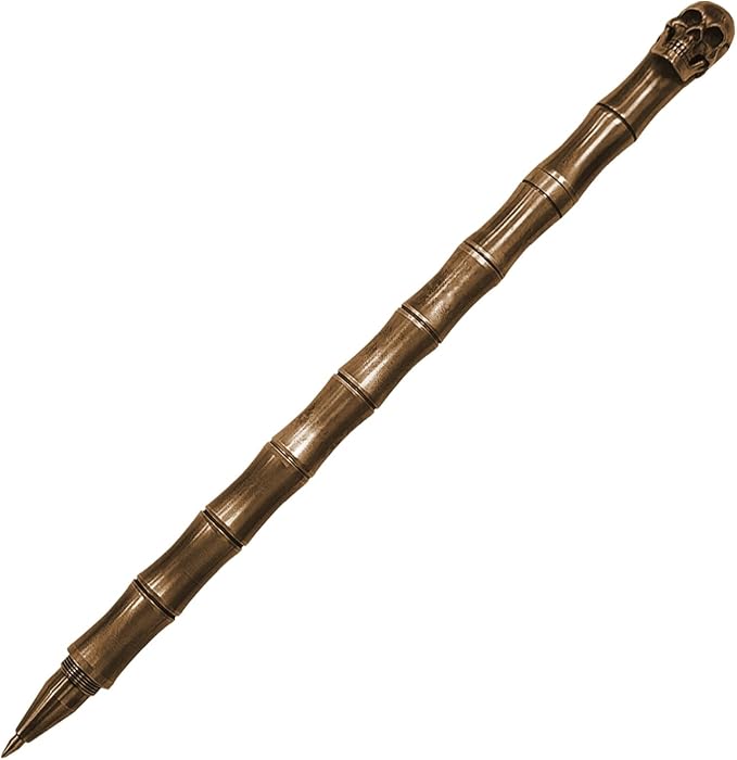 Vintage Brass Gel Pen - Luxury Skull Design with Removable Twist Cap, Refillable, Designed for Smooth Writing