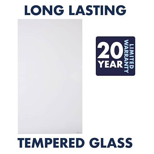 Quartet Glass Whiteboard, Magnetic Dry Erase Board, Wall Mounted Whiteboard for Office, School and Home, 48"W x 85"H, White (Q014885IMW)