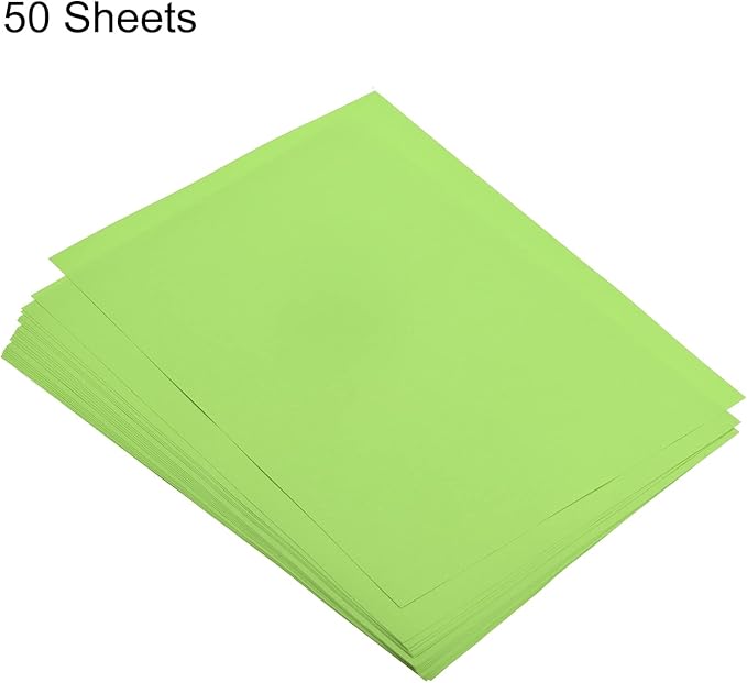 MECCANIXITY 50 Sheets Colored Copy Paper 8 1/2 Inch Printer Paper 75gsm Fluorescent Green for Office Printing, Document Copying, Invitations, Forms, Art Projects