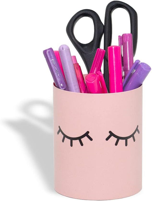 GEGUTON Makeup Design Pen Holder – Steel, Nude Pink, Fun and Feminine Look – Organizes Pens and Accessories, Adds Charm to Desks, Great Gift Idea – Fun Collection