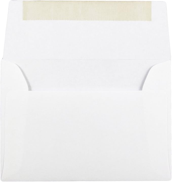 JAM PAPER A2 Strathmore Invitation Envelopes - 4 3/8 x 5 3/4 - Bright White Wove - 50/Pack