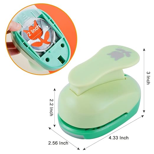 UCEC 2 Inch Circle Punch, Craft Hole Punch for Paper Crafts, Large Decorative Hole Punch for Kids Paper Crafts, Card Making, Scrapbooking (Tulip Shape)