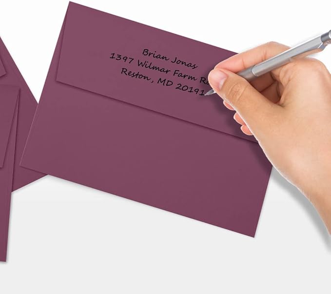 LUXPaper A7 Invitation Envelopes | Peel & Press | 5 1/4" x 7 1/4" | Vintage Plum | 80lb. Text | 1,000 Qty