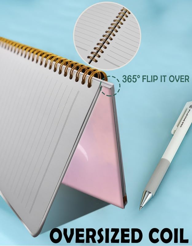 Spiral Journal Notebook for Women,A5 College Ruled Notebooks 6"x 8.4", 120 Pages (60 Sheets) Lined Journal with Premium Thick Paper,Perfect for School Office Home(Watercolor Clouds Sky)