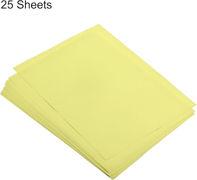 MECCANIXITY 25 Sheets Colored Copy Paper 8.3 x 5.8 Inch Printer Paper 80gsm Light Yellow for Office Printing, Document Copying, Invitations, Forms, Art Projects