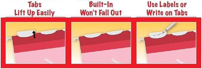 Pendaflex Ready-Tab Reinforced Hanging File Folders, Letter Size, Standard Green, 5 Tab, 25/BX (42590)