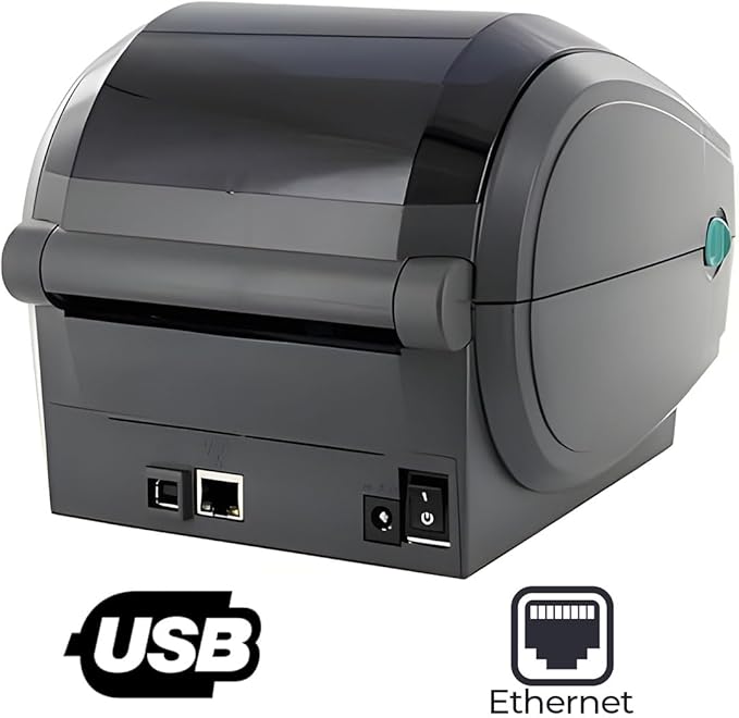 Zebra GK420T Direct Thermal Label Printer Bundle - Includes 1x Refurbished Zebra Label Printer GK 420T, 1x USB-B Cable and Cleaning Cloth - Monochrome Desktop Printer, Ethernet Connectivity (Renewed)