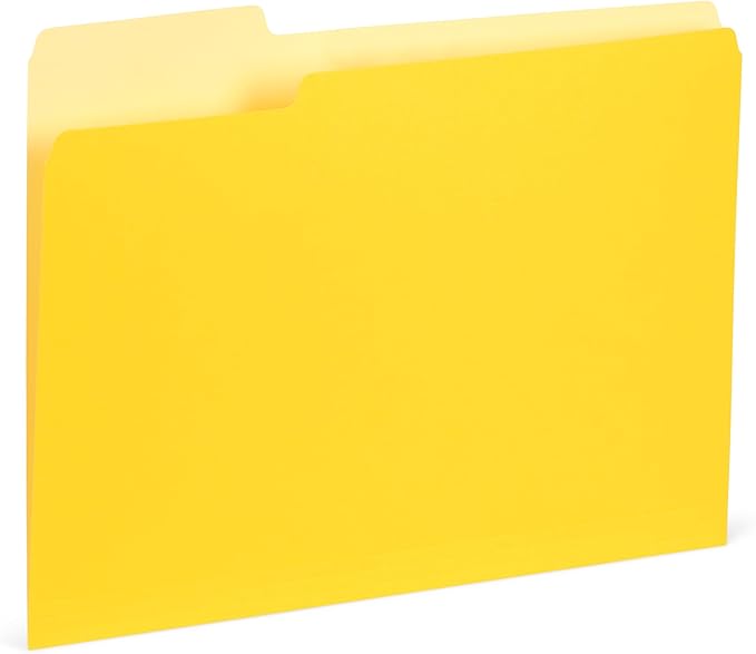 100 Blue Summit Supplies Colorful File Folders with Tabs – Multi Colored File Folders, 1/3 Cut Top Tabs, Letter Size, Durable 11pt Paper, Two Tone, Assorted Colors, Bulk 100 Pack