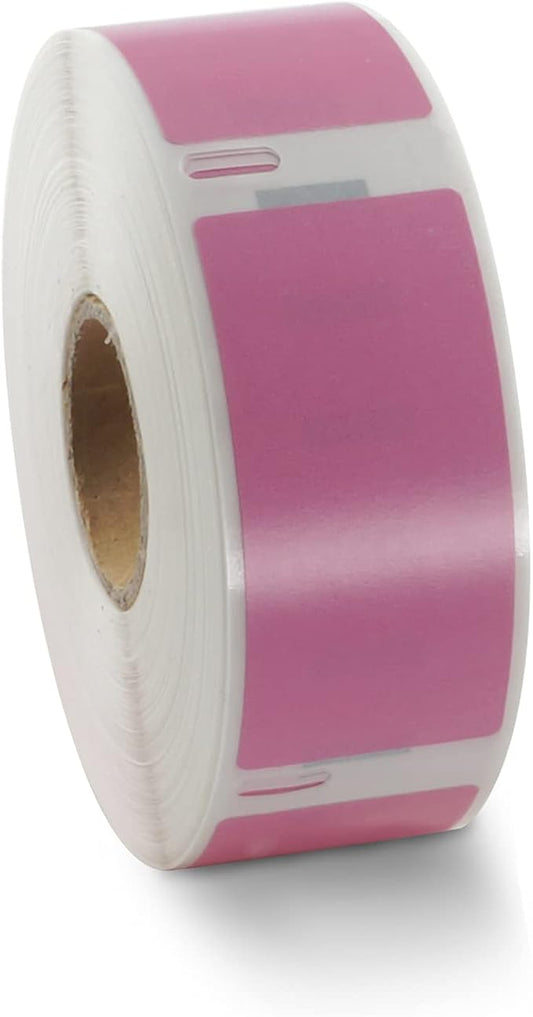 BETCKEY Colored Labels Compatible with Dymo 30336 (1" x 2-1/8") Return Address Labels, Compatible for Dymo LabelWriter Thermal 450, 4XL & Zebra Desktop Printers [2 Rolls, 1000 Labels, Pink]