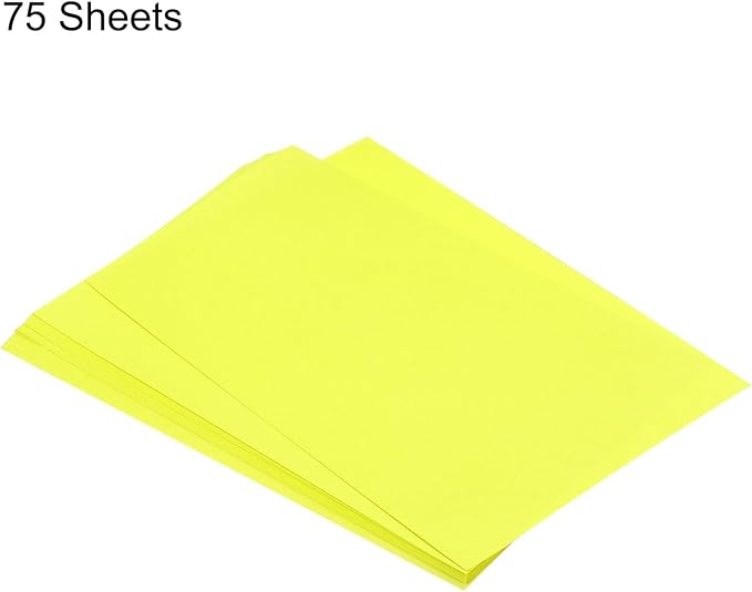 MECCANIXITY 75 Sheets A4 Colored Print Copy Paper 8.5" x 11" Origami Paper Printer Paper 75gsm for Printing, Document Copying, Art Craft, Bright Yellow