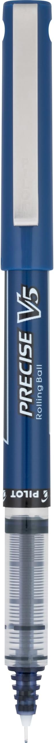 Pilot Precise V5 Rollerball Pens, Extra Fine Point 0.5 mm Navy Pens, Navy, Pack of 12 - Ideal for School, Journaling & Office Writing