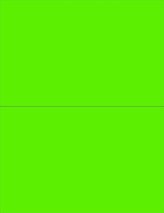 NextDayLabels - 8-1/2 x 11 Neon Color High Light Fluorescent Labels for Laser & Inkjet Printer (Green Fluorescent, 8-1/2" x 5-1/2" - 2 Per Page | 200 Labels)