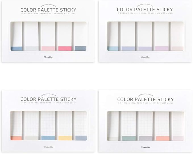 Monolike Color Palette Sticky Index 500 Set 4P - Self-Adhesive Memo Pad 30 Sheets