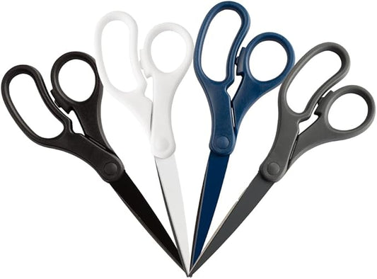 JAM PAPER Multi-Purpose Precision Scissors Set - 8 Inch - Business Assortment - Ergonomic Handle & Stainless Steel Blades - 4/Pack